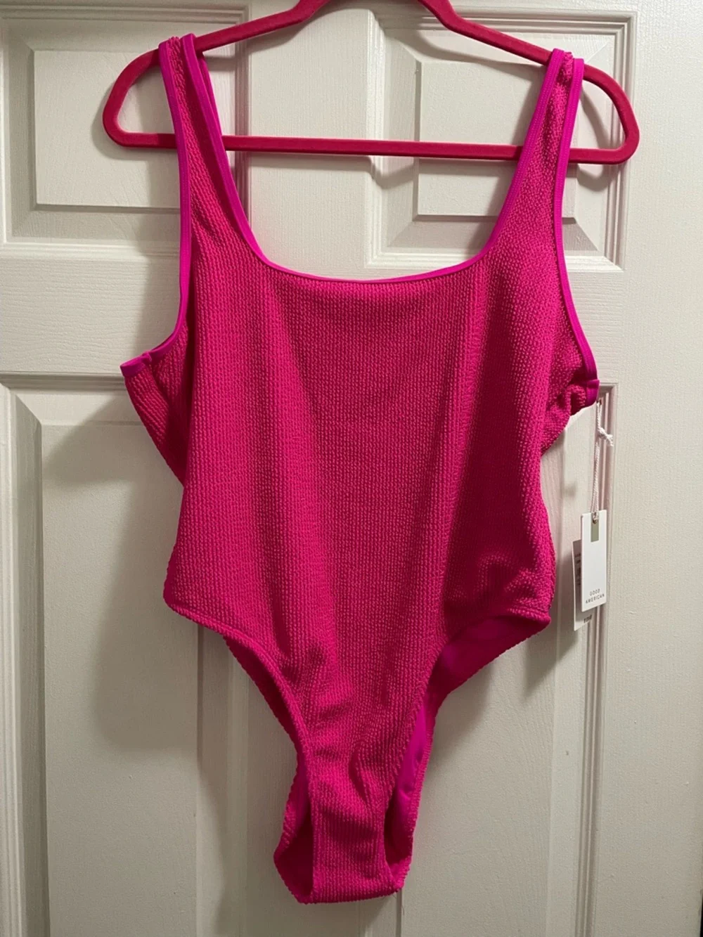 NWT Good American Always Fits High-Leg One-piece Swimsuit in Pink Glow 2XL 3XL
